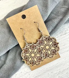 Handmade Wooden Boho Earrings - Unique Design with Natural Wood Elements - Perfect for Any Occasion