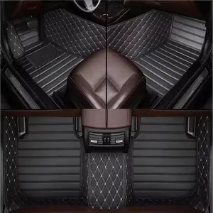 Custom Car Floor Mat For Tesla Model Y 2026 BMW G30 2018~2020 Skoda Rapid 2013~2019 Dodge Durango 2008~2018 Left/Right -hand Drive Auto Interior Accessories Automotive Mats Fashion Stripe Styling Carpet Waterproof Design Full Coverage