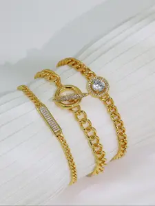 Women's Elegant Rhinestone Decorated Bracelet Set, Exquisite Trendy Bracelets, Fashionable Jewelry for Women & Girls for Daily & Party Decoration