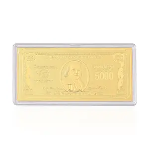 24K Golden Currency of Fortune Emboss Sheet 103x49mm 1g
