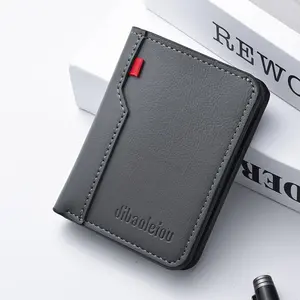 1Pc New Ultra-thin Mini Soft PU Leather Credit Card Wallet Holder Short Vertical High Quality Men's Wallet