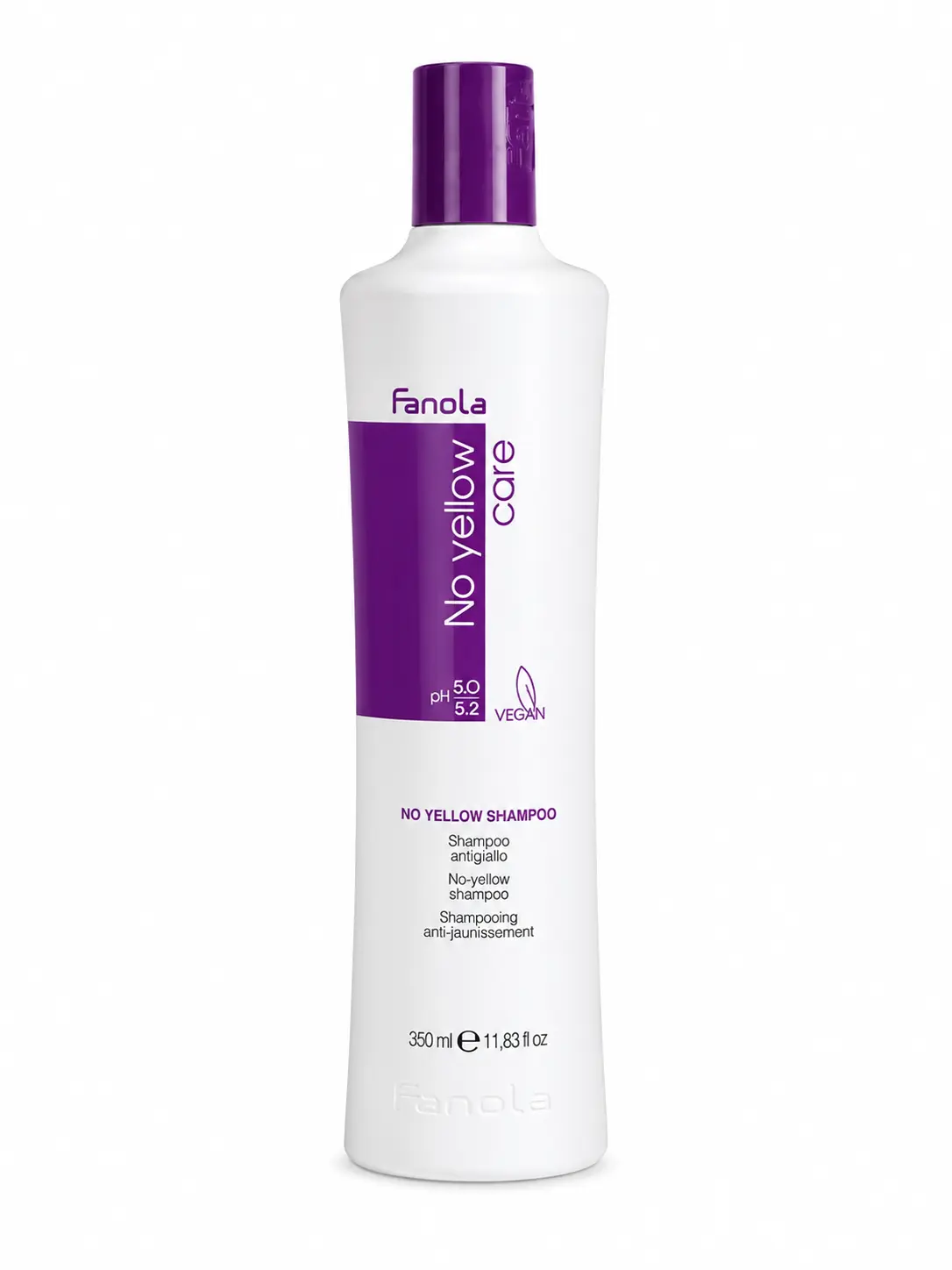 Fanola No Yellow Purple Shampoo, 11.8 oz - Anti-Brass Toner with Violet Pigments for Blonde, Bleached, Highlighted & Silver Hair, Nourishing Cleansing for Glossy Hair, Blonde Hair