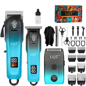 LQT 3-in-1 Hair Clipper Kit | Professional Barber Set with Trimmer & Shaver, All-in-One Men's Grooming Kit for Home Haircuts, USB Rechargeable with LED Display