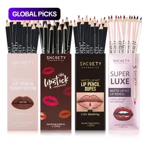 48-Color Matte Set, Lip Liner Kit, Waterproof and Long-Lasting, Easy to Apply for Full Lips, Defines Sexy, Unique Lips in Coffee Shades