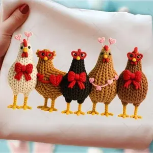 Chicken Valentine DTF Transfer Ready to Press