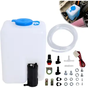 12V Universal 99300 Car Windshield Washer Pump with Fluid Reservoir Tank Bottle Kit