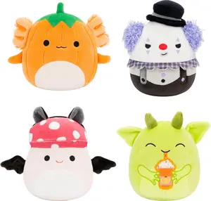 Adorable 5-Inch Halloween Plush Set – 4-Pack of Spooky-Themed Characters