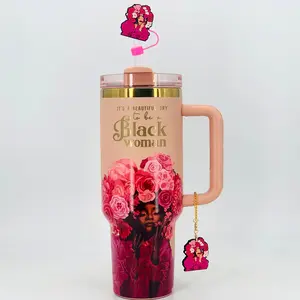 Rose Pink "Royalty Blossomed" FlowSip™ Insulated Tumbler – It's a Beautiful Day to Be a Black Woman