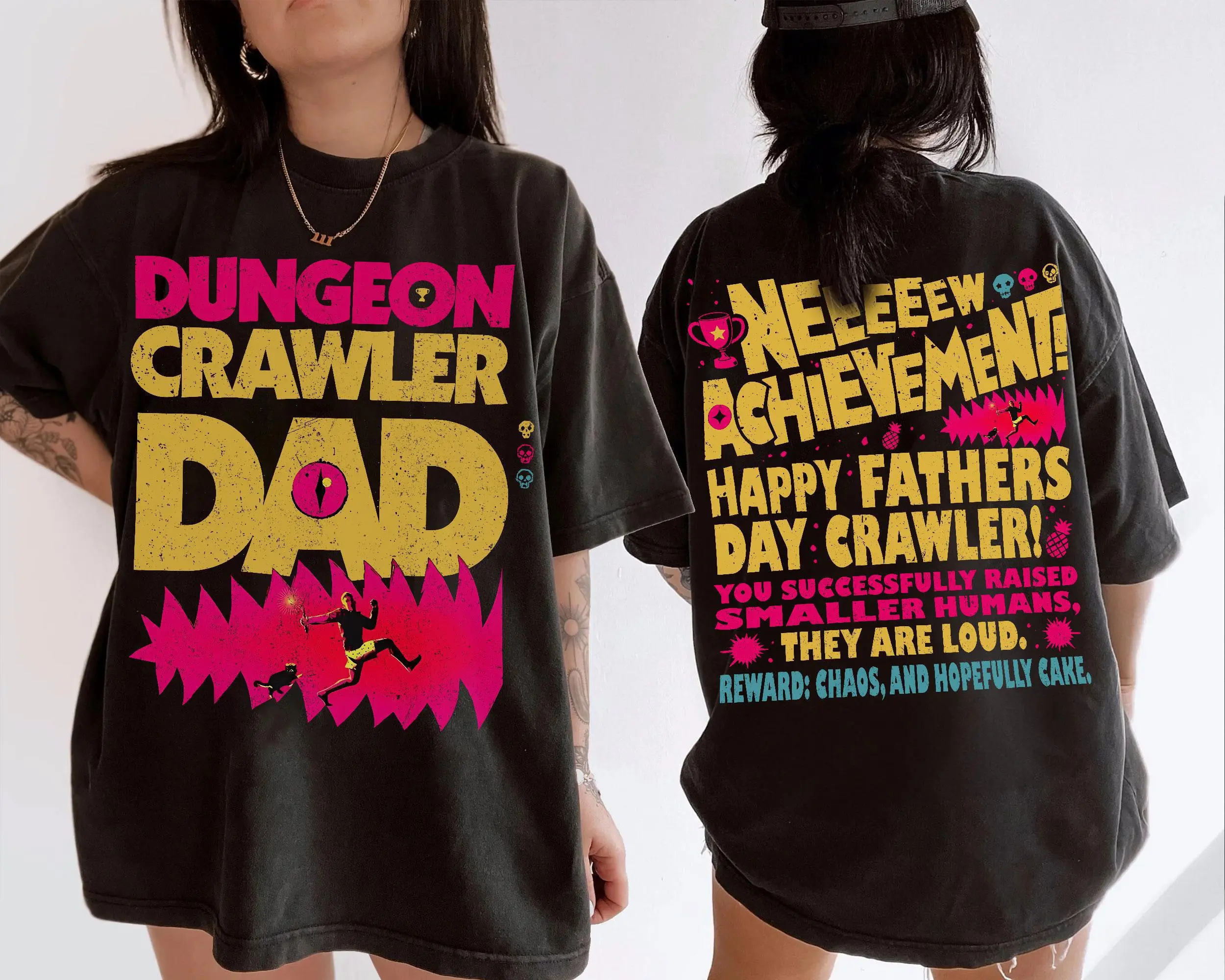 Dungeon Crawler Carl Fathers Day Shirt, New Achievement Tee, Funny LitRPG Gift for Dad, DCC Fan T-Shirt