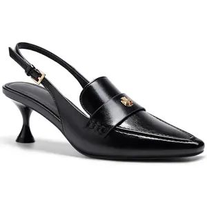 Women's Pointed Toe Sandals Slingback Kitten Heel Pumps Slip On Ankle Buckle Dress Shoes