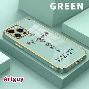 Case for iPhone 16 Pro Max 15 Plus 14 13 12 11 XS XR  mini Flower Cross Drop Protection Shockproof Soft Silicone smartphone Cover