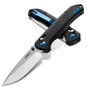 Axis Lock Folding Pocket Knife with Clip, 3.46" D2 Steel Drop Point Blade & G10 Handle, Crossbar Lock Knives for Men Women Camping Hiking Survival Pocketknife