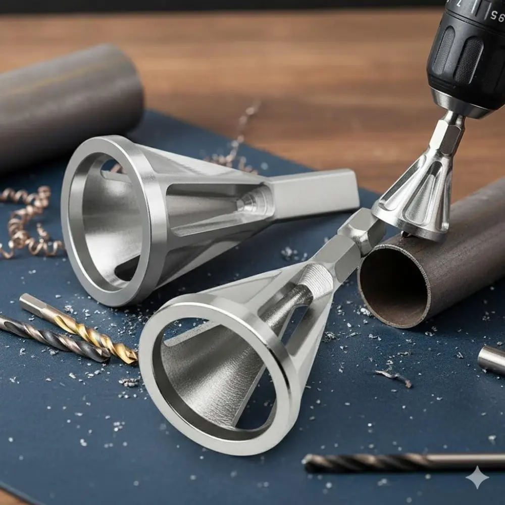 Professional Metal Deburring Tool Kit - High-Speed Steel Chamfer Tools, Anti-Slip Drill Bit Set, Multi-Functional Edge Finisher, Quick Burr Remover, Durable Chamfer Cutter for Pipes and Sheets, Drill Bits Set
