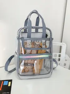 Transparent Backpack Waterproof Durable Plain Design Ideal for Swimming & Gym Use Convenient Storage All Season Suitable Clear Backpack