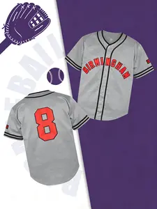 Baseball 8 Number Sports Jersey, Quick-Dry Short Sleeve, High-Quality Experience, Casual Loose-Fitting Style, Spring & Fall