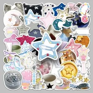 50pcs star wind creative trend graffiti personality sticker scooter guitar water cup computer cartoon waterproof sticker Sticker Packs Stickers Kit