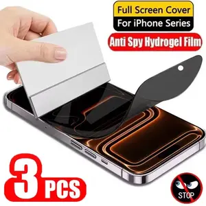 3PCS Privacy Hydrogel Film For iPhone 17 Air 16 13 12 11 Pro Max Mini Anti-Spy Screen Protector For iPhone 16 15 14 Pro Max Plus 2026 Model New