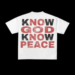 Know God Know Peace No God No Peace Inspirational T-Shirt For Women Faith Based Religious Graphic Tee Casual Cotton Crewneck Top