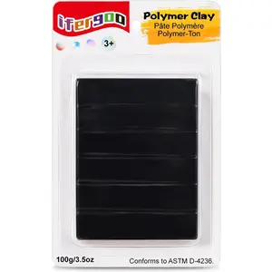 Polymer Clay, 100g Modeling Oven Baked Model Clay for Sculpting, DIY, Artistic Creation & School Projects,  for  and Adult (Black)