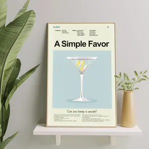 A Simple Favor Lemon Twist Poster, Vintage Poster, Retro Poster, Midcentury Art, Mid-Century Modern Halloween Poster