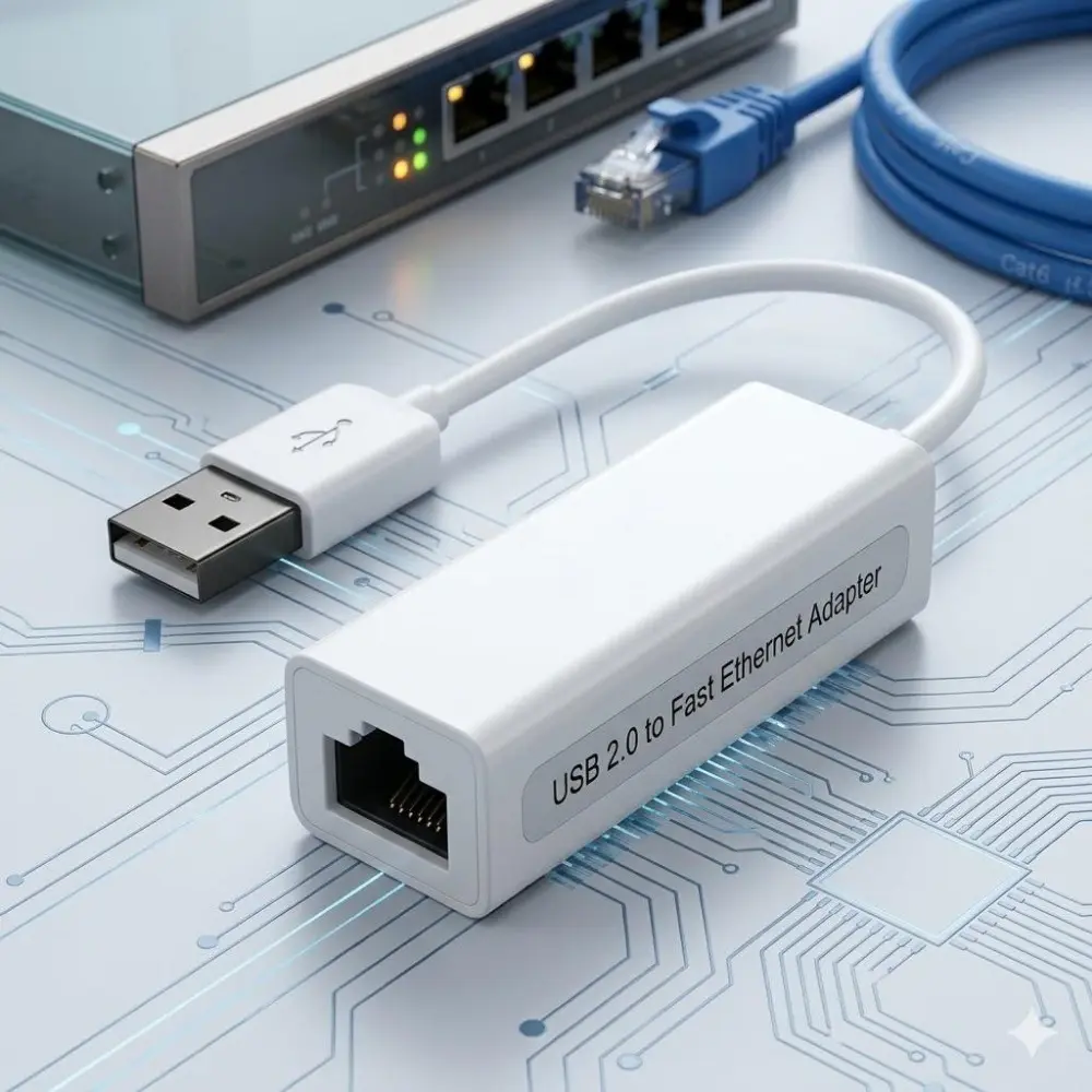 Plug and Play USB to Ethernet Adapter, No Driver Needed, Portable RJ45 Network Extension Card, Universal LAN Converter with Anti-Slip Stable Design, High-Speed Wired Internet for Dorm Office Classroom