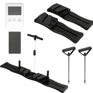 Foldable Ski Workout Machine with Adjustable Resistance Bands & Digital Display for Lower Body Fitness at Home Compact & Portable