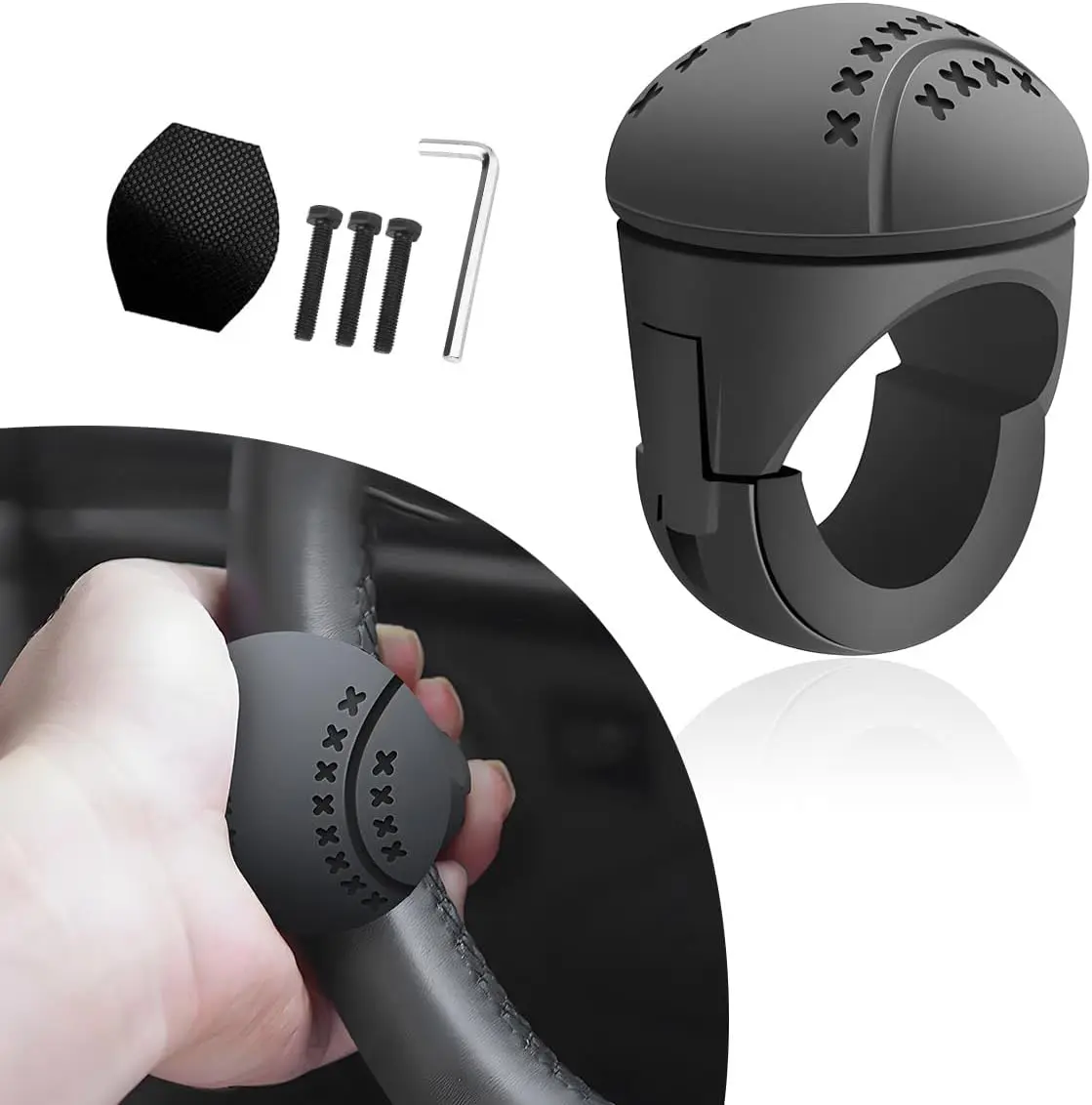 Heavy Duty Spin Grip Grip Ring Steering Wheel Cover - Soft Silicone, Metal Bearings, Car Interior Accessory, Truck Accessories, Compatible with Cars, Tractors, Car Accessories