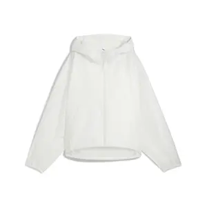 PUMA Womens Wardrobe Essentials Oversized Wind Jacket Athletic Outerwear Casual - White