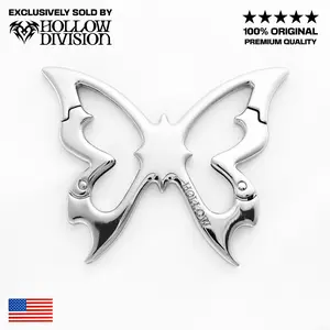 Hollow Monarch Carabiner - Original Gothic Butterfly Metal Keychain, Heavy Duty, Bold Design, Zinc Alloy, Perfect for Keys, Bags & Fashion Accessories