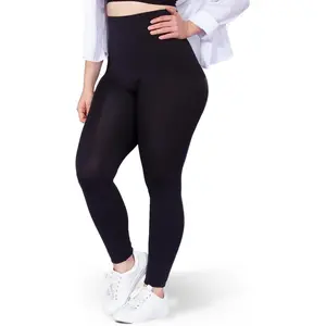 High Waisted Tummy Control Compression Leggings for Women - Petite to Plus Size Non See Through Thick Leggings in Black