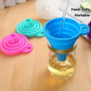 1pc Collapsible Mini Funnel - Portable, Multi-Functional Kitchen Tool for Oil and Liquid Transfer, Food-Safe Plastic, Ideal for Home Use, Kitchen Funnel