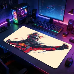 Dynamic Motorsport Artwork Large Extended Desk Pad, Non-Slip Rubber Base with Stitched Border, Vibrant Racing Themed Design, Durable Accessory for Gaming & Home Office, Ideal Gift for Race Fans & Gamers