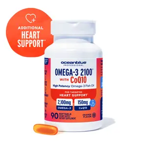 OceanBlue Professional Omega-3 2100 with CoQ10 – Triple Strength Fish Oil Supplement with High Potency EPA & DHA & CoQ10