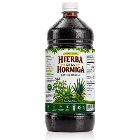 New Viral Dietary Hierba de la Hormiga Herbal Tonic, Natural 33 fl oz (1 Lt) - Aloe Vera, Maguey Juice, Traditional Mexican Formula Non-Alcoholic Wellness Drink, Edible