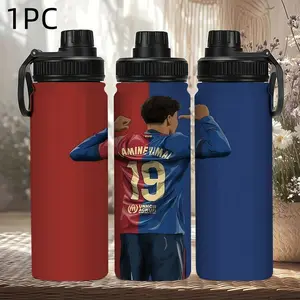 1pc 20oz Stainless Steel Vacuum Insulated Water Bottle, Dual-Layer Thermal Flask, Portable Handle, Ideal for Sports, Outdoor Activities, Daily Use