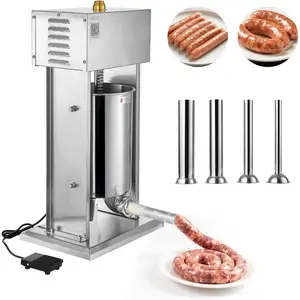 VEVOR Electric Sausage Stuffer, 33 LBS/ 15 L Vertical Meat Stuffer, Stepless Speed Control and Foot Pedal, Stainless Steel Heavy Duty Sausage Filler with 4 Stuffing Tubes, for Commercial Home UseVEVOR Super Brand Day