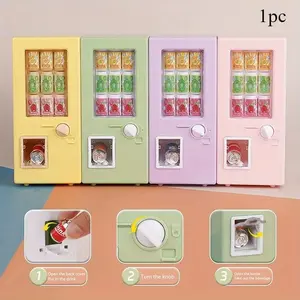 7PCS Miniature Drink Machine with 6 Cans Dollhouse Supermarket Scene Model Creative Photo Prop Christmas New Year Easter Gift