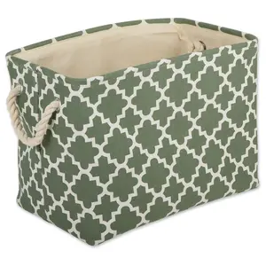 Design Imports Polyester Bin Lattice Rectangle Small