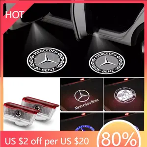 2Pc Car Door Logo Welcome Light Laser Projector Lamp For Mercedes Benz AMG A B C E M GLA GLC GLE GLS Class C Coupe C180 E20