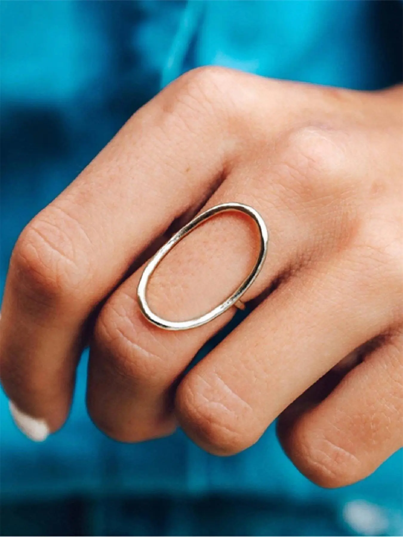 Minimalist Temperament Plain Color Hollow Out Design Ring, Fashion Accessories for Women, Trendy All-match & Exquisite Jewelry for Birthday Gift, Copper Rings