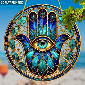 2D Flat, 1 piece, Mysterious Witchcraft Amulet Sunlight Catcher Hanging Decor, Round Acrylic, 8x8 inches, Modern Style, Suitable for Living Room, Bedroom, Housewarming, New Year, Universal Holiday Gift, Anniversary Decoration