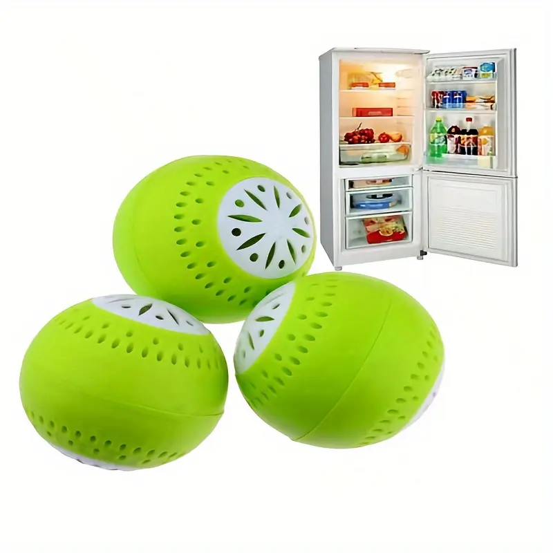 3pcs/set Refrigerator Deodorizing Balls: Active Carbon Odor Absorbers for Kitchen Storage