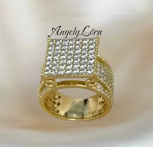 Ring Square Cristal For Man Elegant Design ,Hypoallergenic