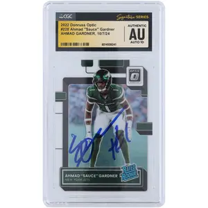 Ahmad Gardner New York Jets Autographed 2022 Panini Donruss Optic #228 CGC Fanatics Witnessed Authenticated Auto 10 Rookie Card - Fanatics Authentic Certified