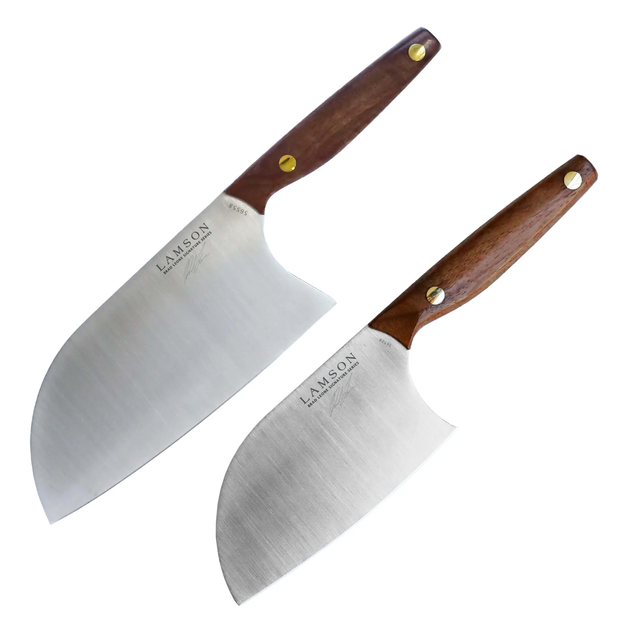 Brad Leone Signature Set - Large and Small Chinese Santoku Cleavers with Walnut Handles