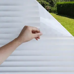Privacy Window Film, Non White Vinyl Film,Faux Shutter Blinds Looking Static Cling Covering for Home Office Security Protection UV Blocking(35.4X78.7 inches)