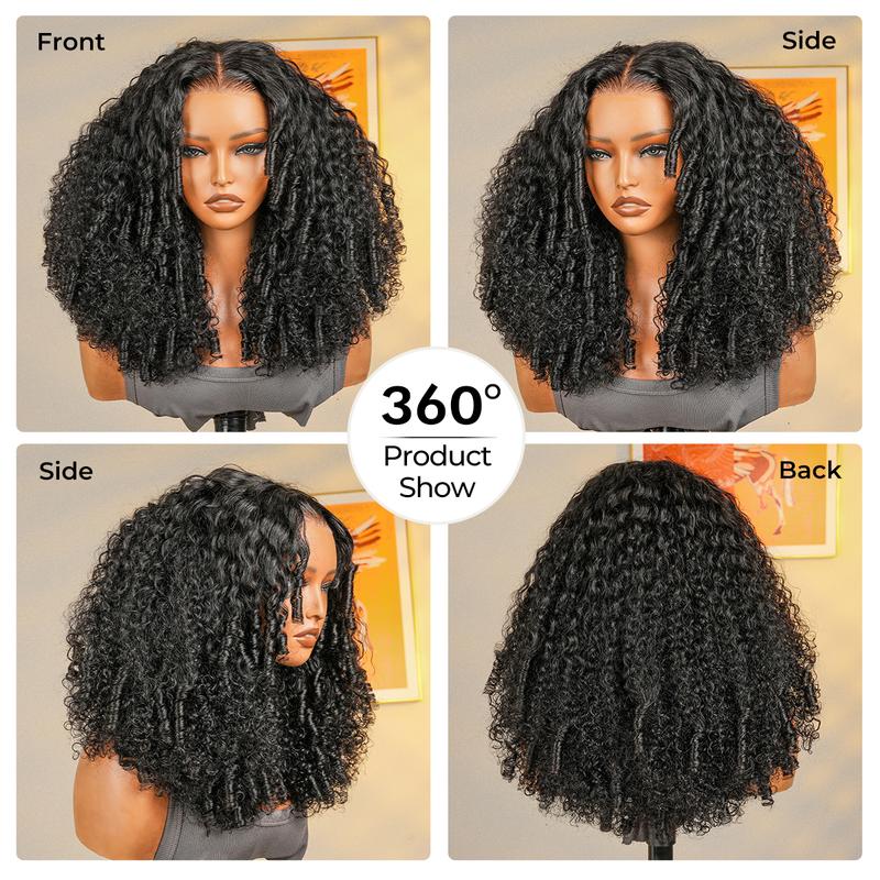 Alipearl Hair 250% Density Spiral Curl Kinky Curly 5x7 Lace Closure Glueless Wigs Pre Styled Pre Cut Lace Wigs Human Hair Beginners Friendly Glueless Wig