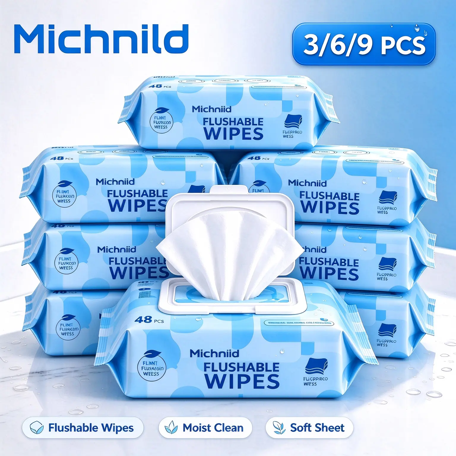 [Flushable Toilet Tissue] 9/6/3 packs Toilet Tissues, Adult Tissue For Toilets, Flushable Toilet Tissue, Alcohol-Free, Quick-Dissolving, Suitable For Shopping Malls, Hotels, Home, Travel, Bathroom Care, And Personal Care