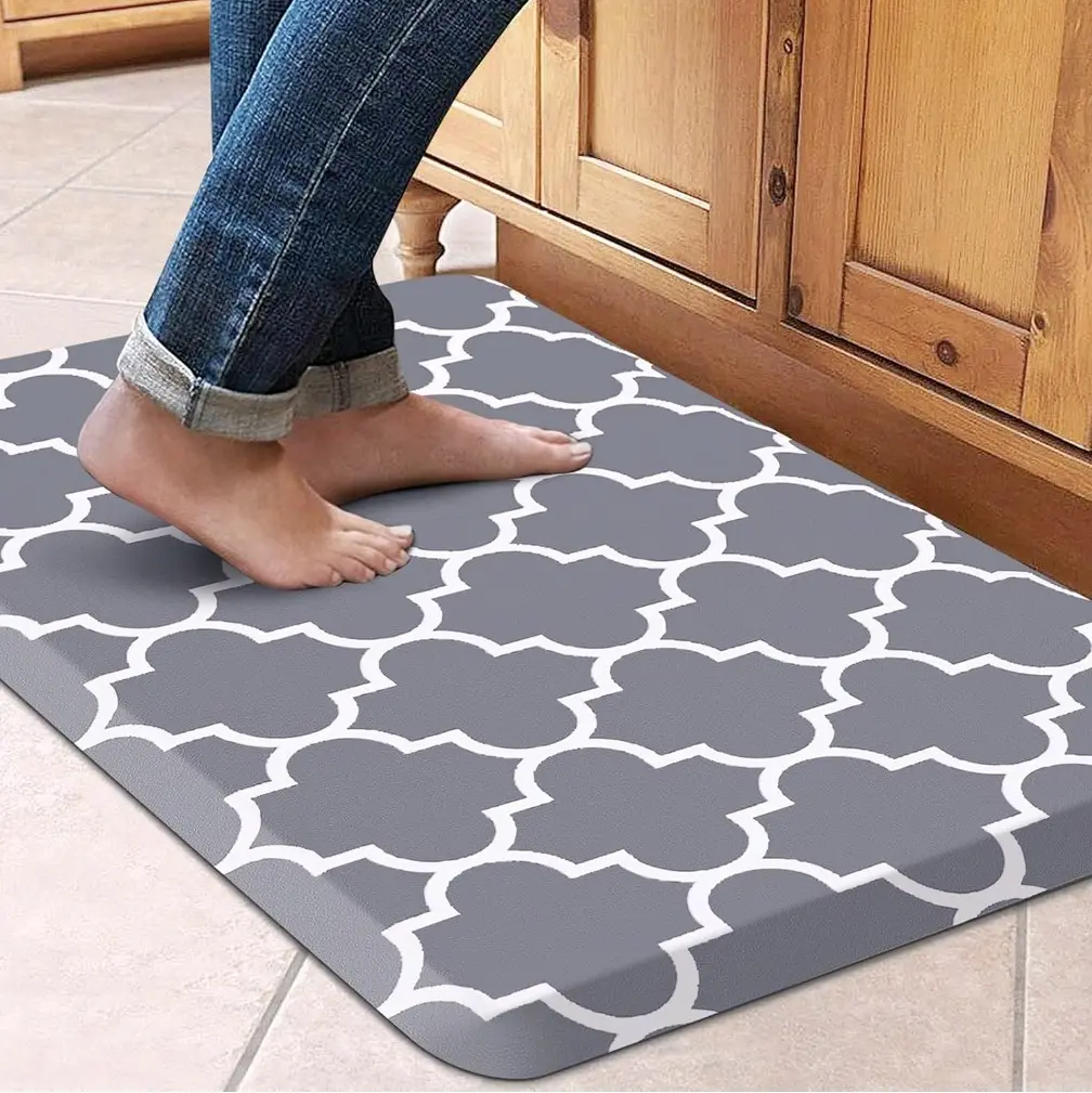 Kitchen Mat Cushioned Anti-Fatigue Kitchen Rug,17.3"x 28",Non Slip Waterproof Kitchen Mats and Rugs Heavy Duty PVC Ergonomic Comfort Mat for Kitchen, Floor Home, Office, Sink, Laundry