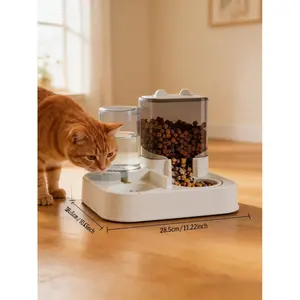Automatic Pet Feeder Gravity Water Dispenser Stainless 2-in-1 Set Large Capacity  for Cats Pets SmallDogs Puppies Kittens